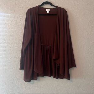 Lularoe Shirley XLarge Kimono Open Cardigan Solid Textured BROWN #157